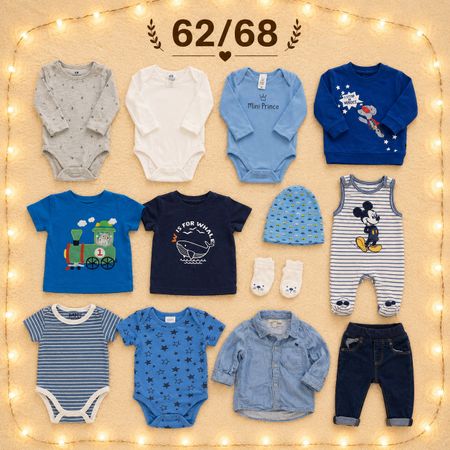 Babykleider-Set Gr. 62/68 blau