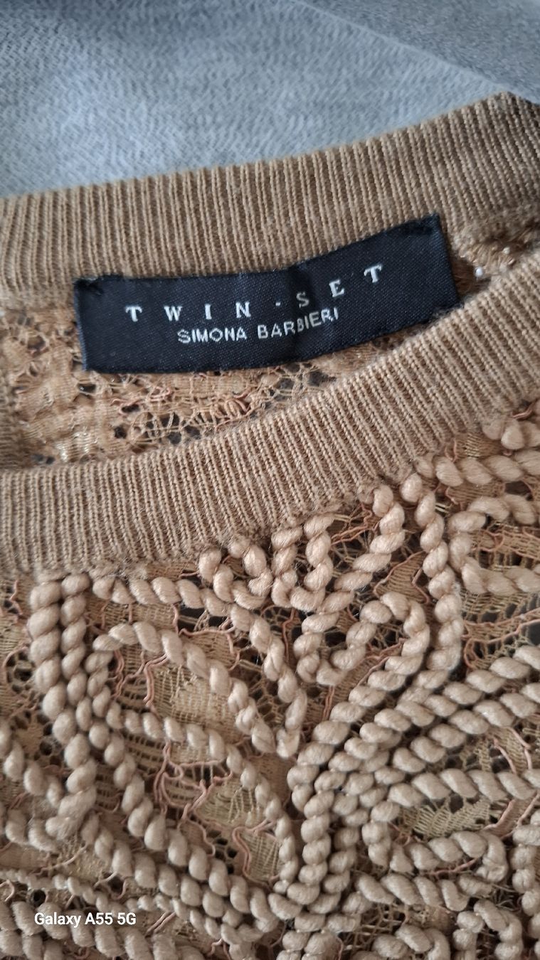 Twinset Maglioni & Felpe: Pull Twin-Set Simona Barbieri, taille S, dentelle marron – Usato da Payerne venduto da wardi11 5