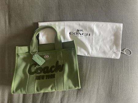 Coach Handtasche, Grün Canvas, Neuwertig, Staubbeutel