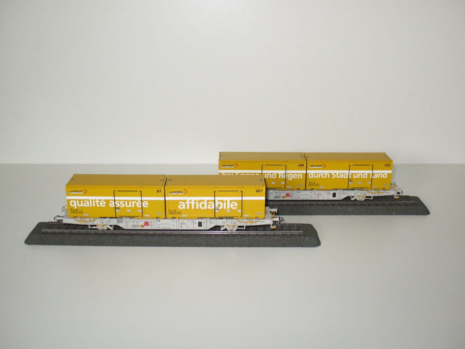 Liliput Modellini di ferrovie: SBB Containertragwagen-Set "Schweizer Post" / Liliput 240042 – Usato da Ettiswil venduto da Caapraibex 6