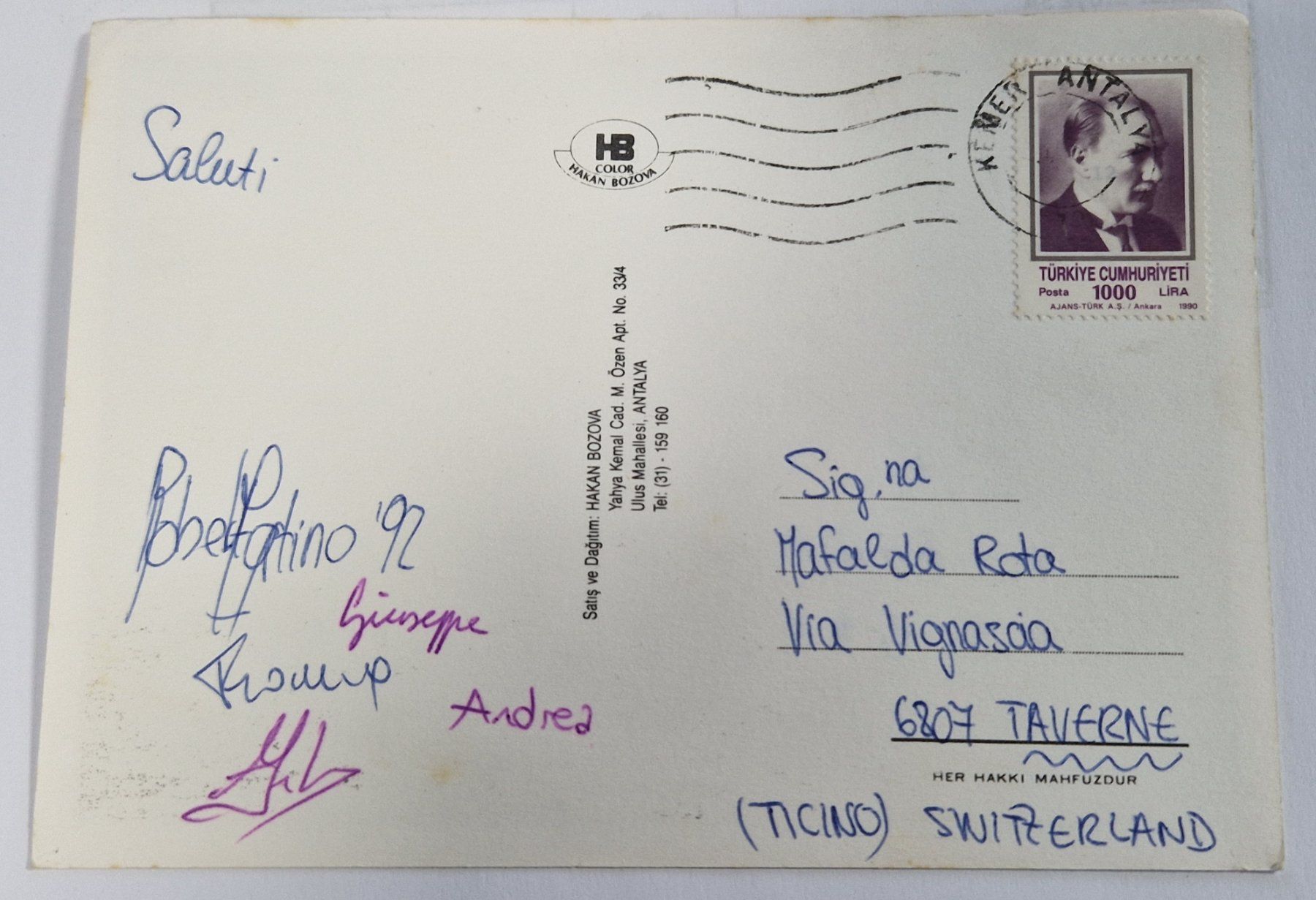 Cartoline postali: Kekova Türkei 1990 – Usato da Melchnau venduto da Arthurius 1