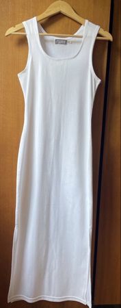 Gianni Versace Vintage Midikleid Weiss Jacquard Medusa Gr.38
