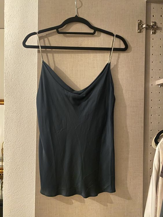 Kurzes Trägertop mit square neck aus Seidenorganza main image 1