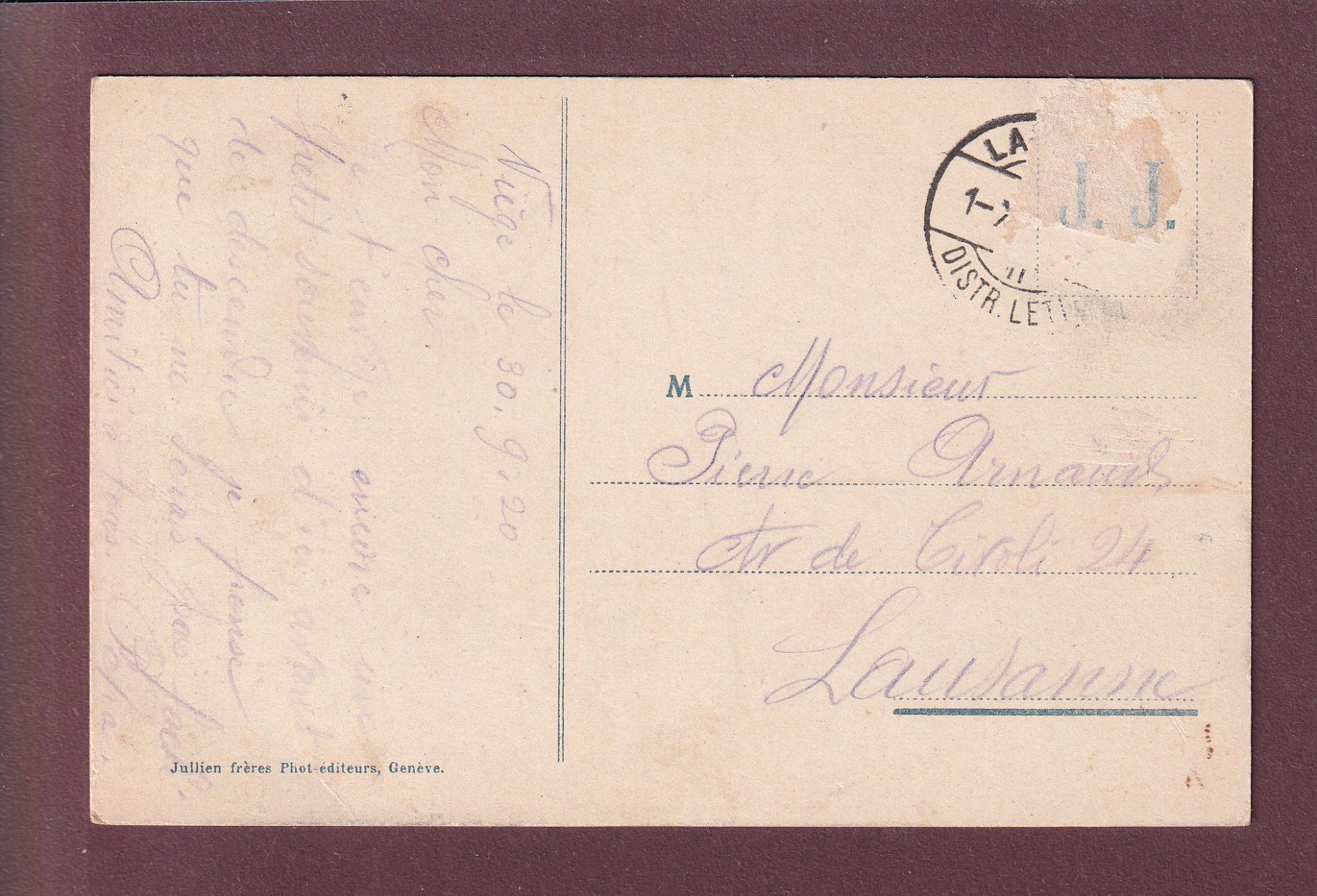 Ansichtskarten: MATTERHORN / CERVIN - 1920 – Gebraucht aus Pully von nicecards 1
