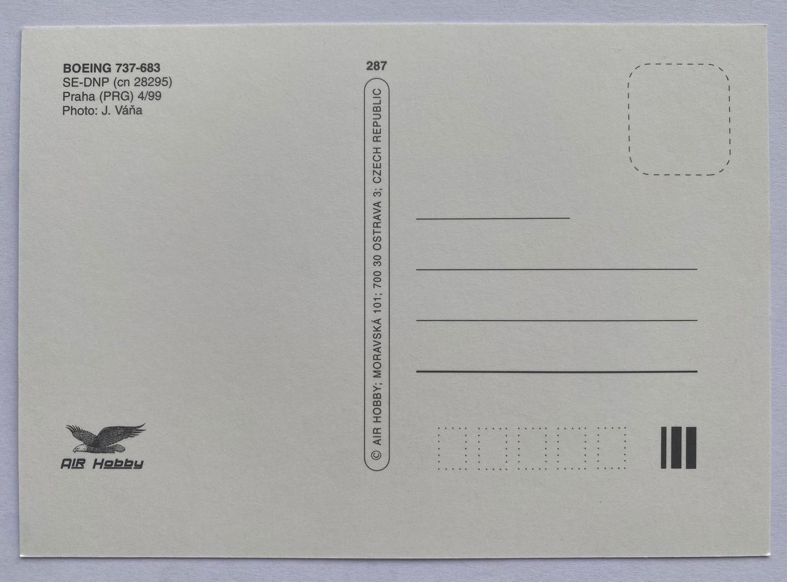 Cartoline postali: Postcard Boeing 737-683 SAS – Usato da Lugano venduto da sel_x7bg 1
