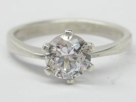 Vintage Ring Silber 925 + MP Topas weiss Gr. 54