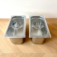 2 × GN-Schale 1/3 Inox 150 mm inkl. Deckel – neuwertig