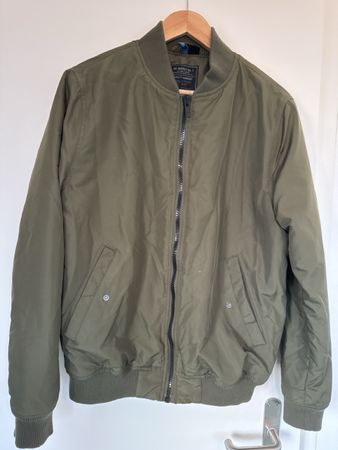 Trendige Herren Bomber Jacke, Olivgrün, Grösse M