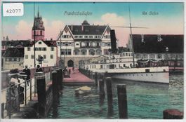 Friedrichshafen - Am Hafen - Dampfschiff - Litho