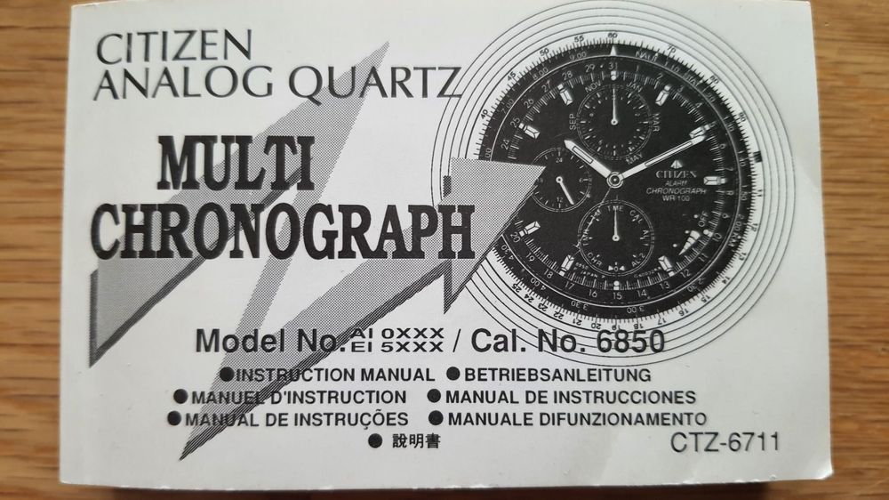 Citizen analog quartz multi best sale chronograph 6850