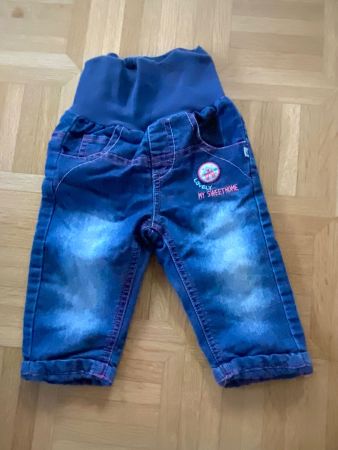 Baby Jeans gefüttert mit Elastikbund blau Gr. 74