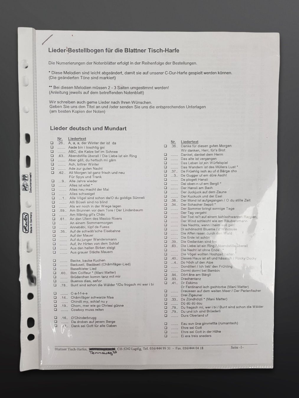 Strumenti musicali: BLATTNER Tischharfe & Melodienordner – Usato da Suhr venduto da Restwert_Suhr 5