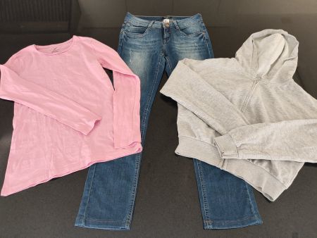 Mädchen Jeanshose Sweatshirt und Kapuzenpullover 164