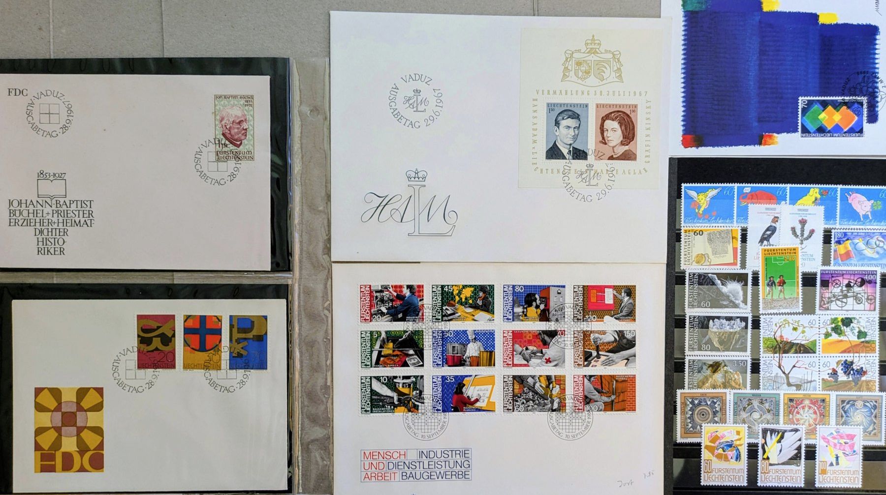 Tutti i francobolli: kleine Sammlung  Liechtenstein – Usato da Madiswil venduto da Hglotz 3