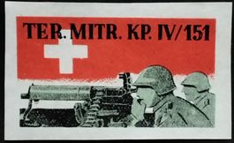 Soldatenmarke 2.WK, Ter Mitr Kp IV/150, geschn, Wi Ter 265