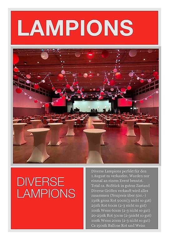 Lanterne: 1.August Feier Lampions und Ballone Party – Usato da Birmensdorf ZH venduto da Platamexico