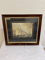 Antike maritime Aquarellzeichnung "A Cutter Chasing" (1833)