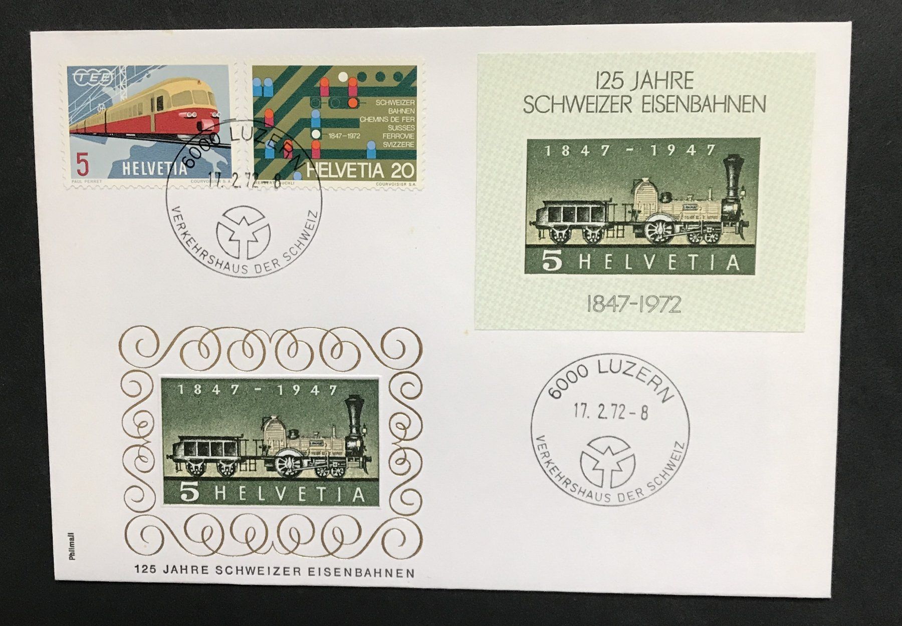 Alle Briefmarken: 125 JAHRE SCHWEIZER EISENBAHN – Gebraucht aus Ostermundigen von Kari1937