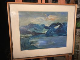 Peinture Gemälde See Lac Alpes ? Alpen