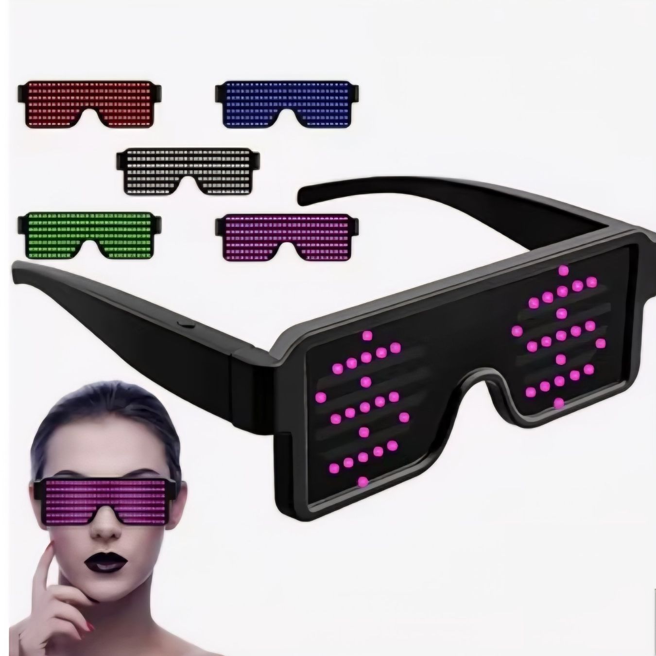 Occhiali & Lenti: Party Brille LED rot oder blau mit 8 animierten Motiven  NEU – Nuovo e nell'imballaggio originale da Zürich venduto da wearehappy