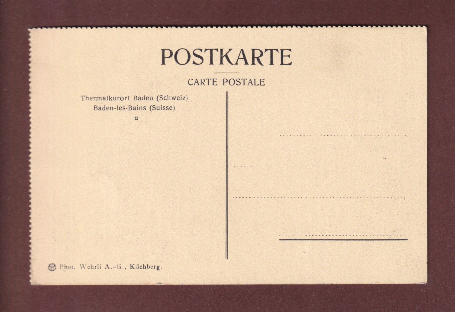 Ansichtskarten: BADEN - Kursaal – Gebraucht aus Pully von nicecards-shop 1