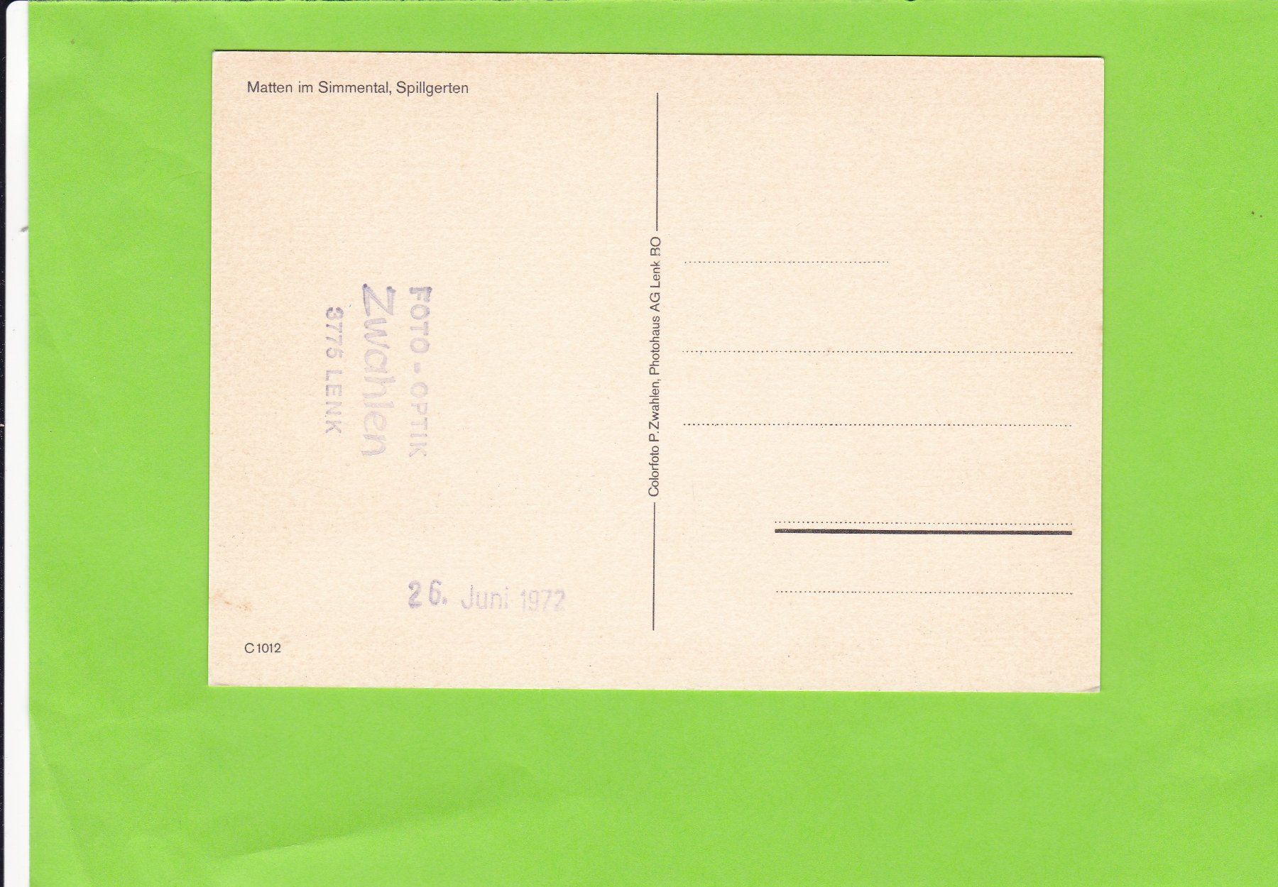 Cartoline postali: Matten im Simmental – Usato da St. Peterzell venduto da neckertal 1