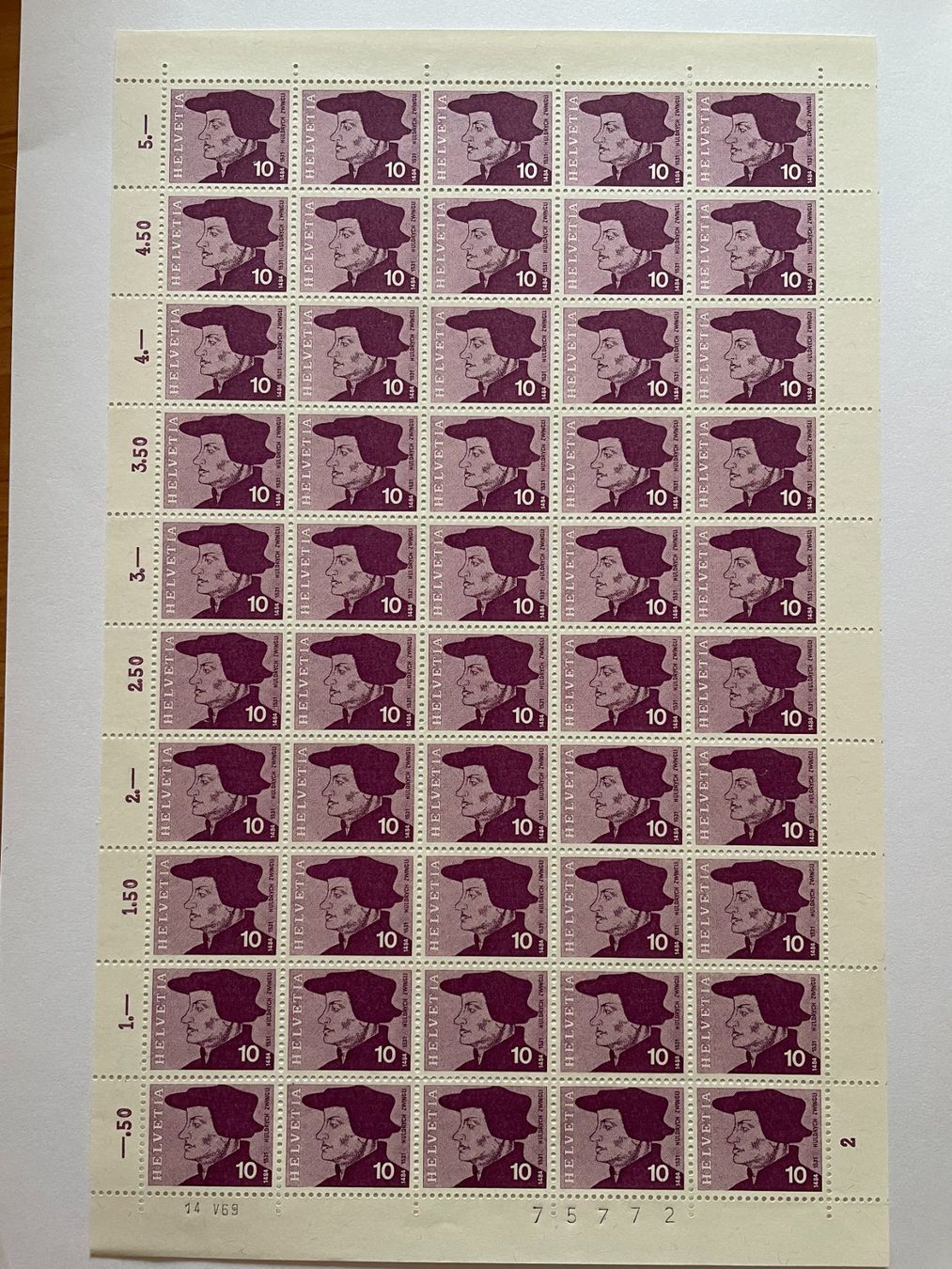 Tutti i francobolli: Briefmarken Porträts 1969 – Nuovo (secondo la descrizione) da Menzingen venduto da Wlukas 3
