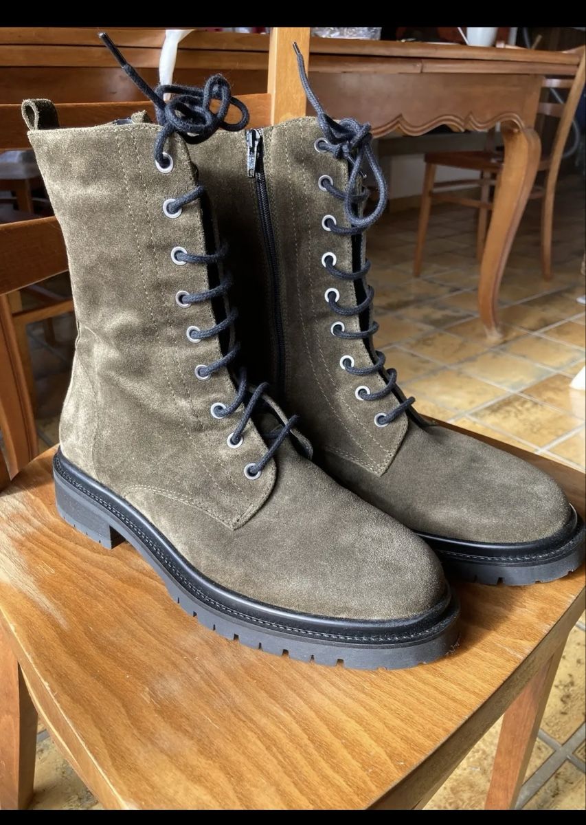 Damenschuhe: Bottines Ralph Harrisson kaki/brun clair à lacets – Neu (gemäss Beschreibung) aus Savièse von cla_lc8x 1