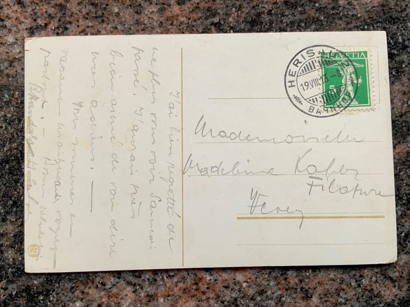 Cartoline postali: Ansichtskarte von Herisau, gelaufen 1913 – Usato da Vellerat venduto da joromaur 1