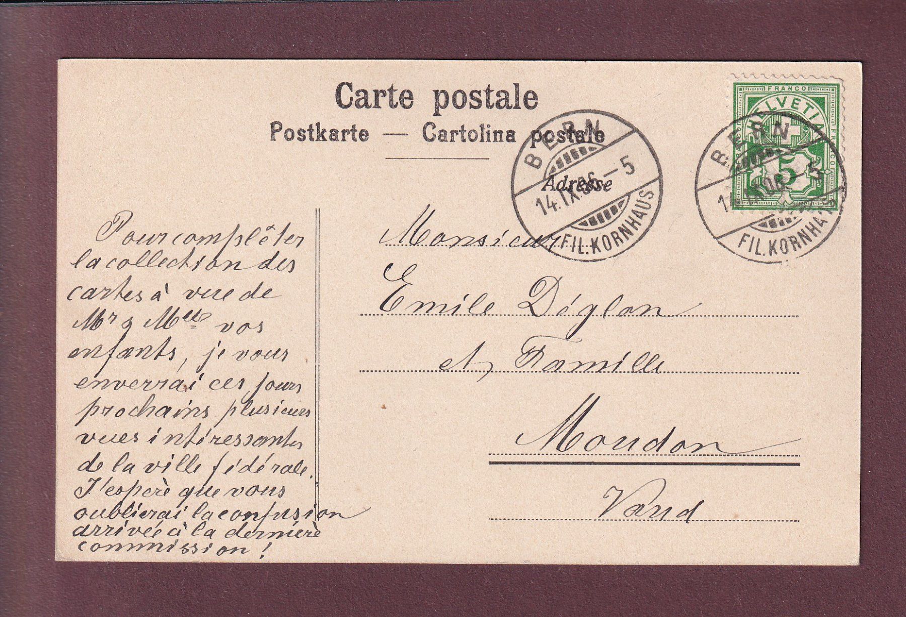 Cartoline postali: BERN - Bärengraben - 1906 // kleiner Eckbug // – Usato da Pully venduto da nicecards 1
