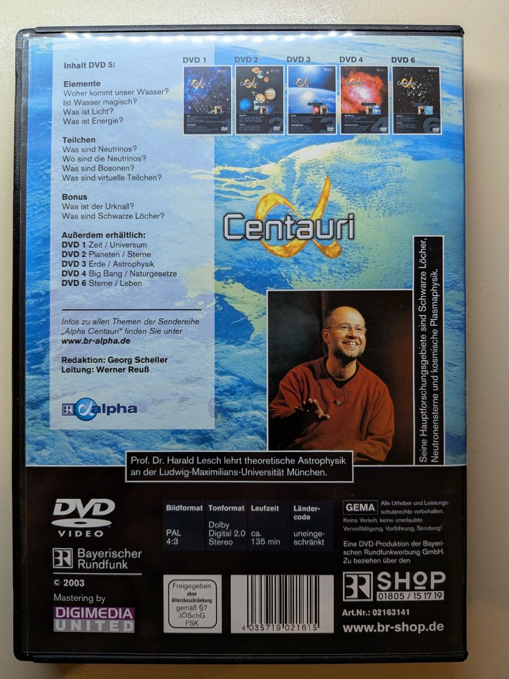 Tutti i DVDs: "Alpha Centauri 5" mit Prof. Dr. Harald Lesch [DVD] – Usato da Port venduto da gecotom 1