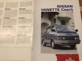Nissan Vanette Coach Verkaufsprospekt 16 Seiten Juli 1987