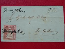 Strubel 24D (24B3) GAMPELEN (BE) Schreibschrift-STEMPEL -RAR