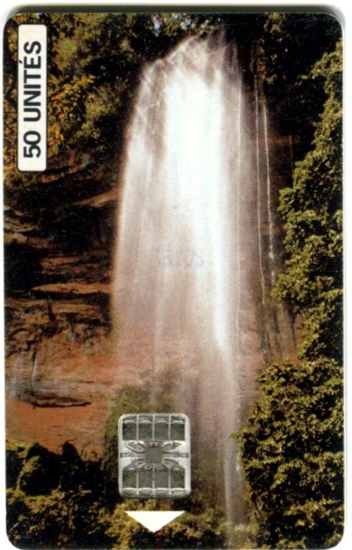 Schede telefoniche: Telefonkarte "Wasserfall". Guinea – Usato da Basel venduto da Butsch5