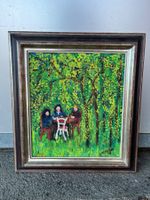 Tolles Ölgemälde Sommer im Garten, A. Müller 1974