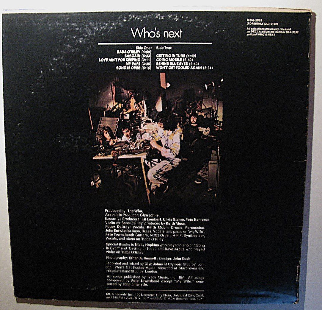 Schallplatten: THE WHO "Who's Next"  LP in VG++/EX    TOP WARE!!! – Gebraucht aus Monthey von  2
