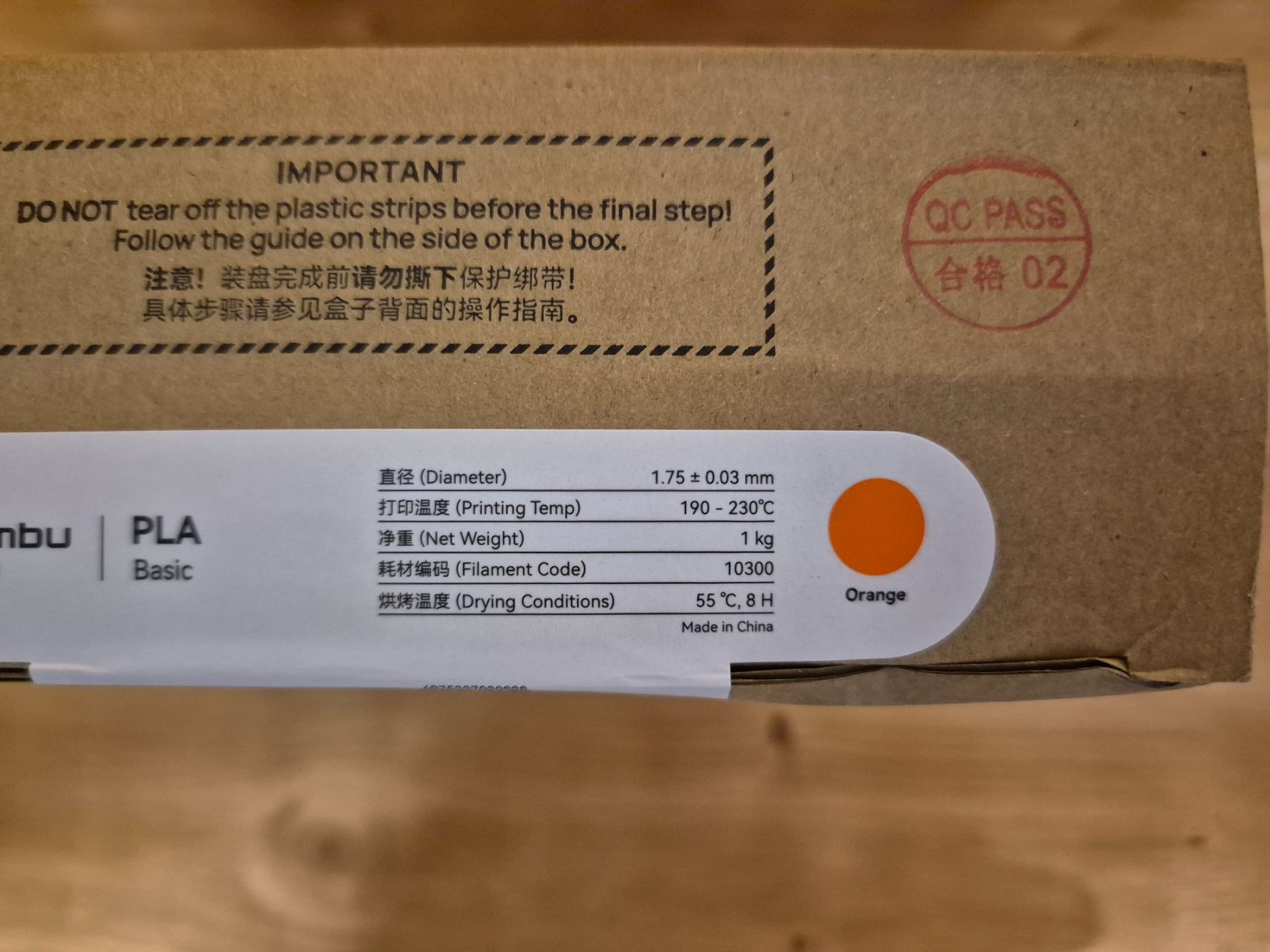 Bambu Lab Filament: Bambu Lab PLA Orange Refill ohne Spule – Neuf avec emballage d'origine à Rickenbach b. Wil par agu_6jgz 1