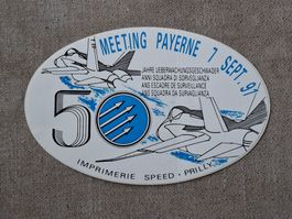 Aufkleber Meeting Payerne 1991 Schweizer Luftwaffe