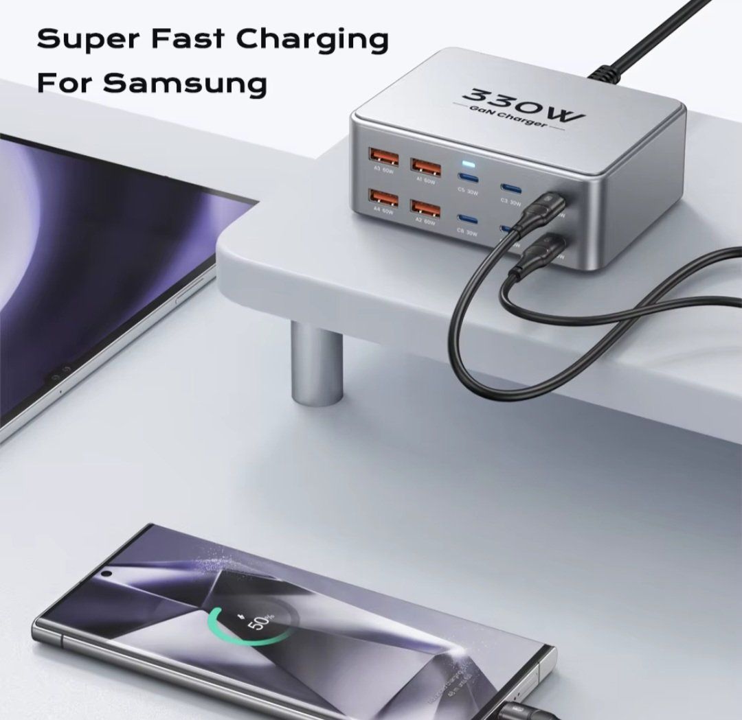 Caricabatterie: Station de charge rapide USB C GaN 330W, 100W PD3.0 PPS – Nuovo e nell'imballaggio originale da Saignelégier venduto da Instant-Key-Pro 3