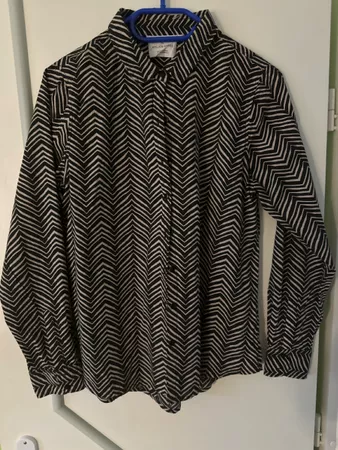Damen Hemd Atelier Maree Bio-Baumwolle schwarz weiss gemuste