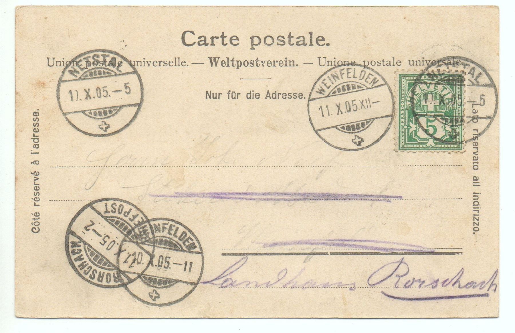 Ansichtskarten: GLARUS Landsgemeinde, Stempel Netstal, Weinfelden, Rorschach – Gebraucht aus Jona von philajona 1