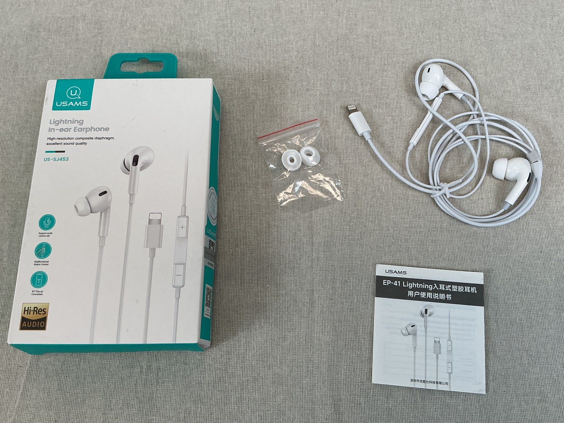 Cuffie: USAMS Kopfhörer / Lightning In-ear Earphone – Nuovo (secondo la descrizione) da Richterswil venduto da Restwert_Richterswil