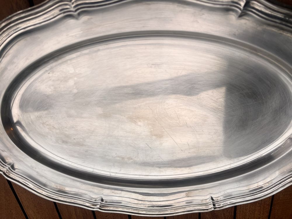 Plateau Lisa Edzard Argenté - Forme Ovale 24 X 16 Cm - Métal Plaqué Argent - Pour Service Ou Décoration - 6