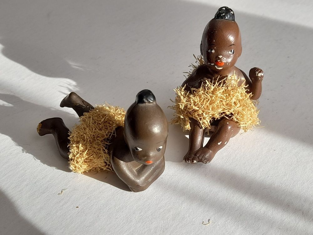 3x Afrikanische Frauen Figuren Aus Resin - Tischdekoration Grün