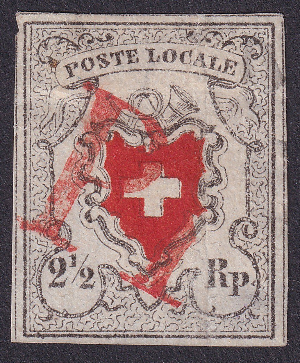 Tutti i francobolli: 14I, POSTE LOCALE mit KE, Type 1, rotes Luzerner PP – Usato da Ebikon venduto da SilvioFreund