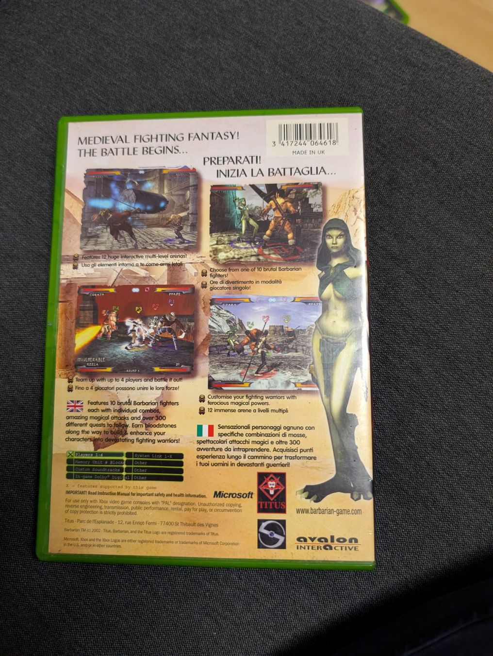 Jeux: Barbarian Microsoft Xbox – D'occasion à Giubiasco par Ticinerd 1