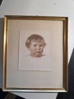 Bild vintage Kinder Foto schön in Gold gerahmt