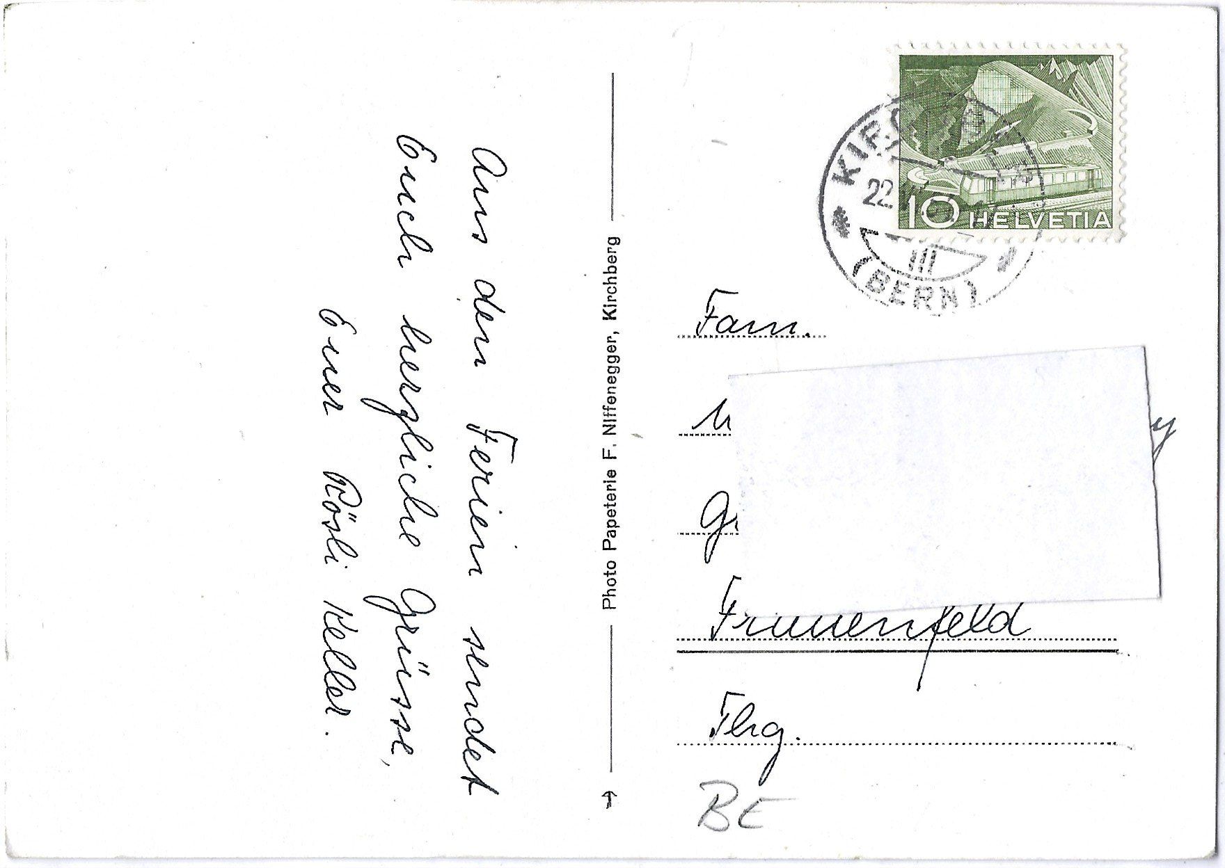 Cartoline postali: Kirchberg  (bern) – Usato da Bütschwil venduto da Jackson1A 1