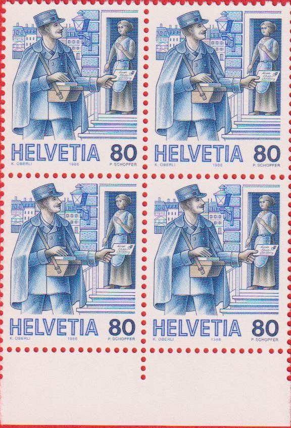 Alle Briefmarken: FDC 1986 ET & 6 x 4er Blöcke Postfrisch m. Tab. – Gebraucht aus Oensingen von Stro11 7