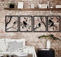 Vögel Modernen Gemälde, Metal Bild. Wanddekoration. Geschenk